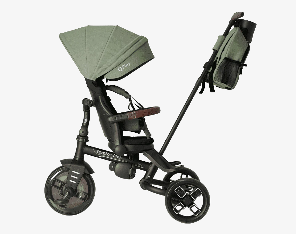 תלת אופן מתקפל מסתובב Comfo Max ירוק בצד