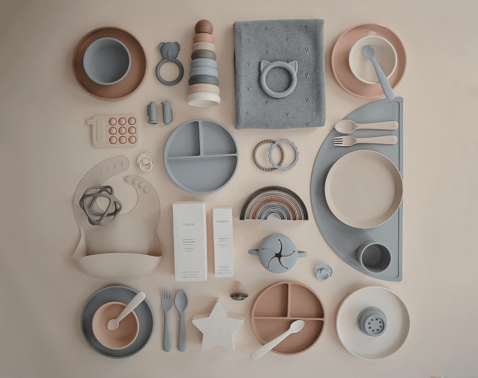 צלחת סיליקון ואקום קלאסית Blush