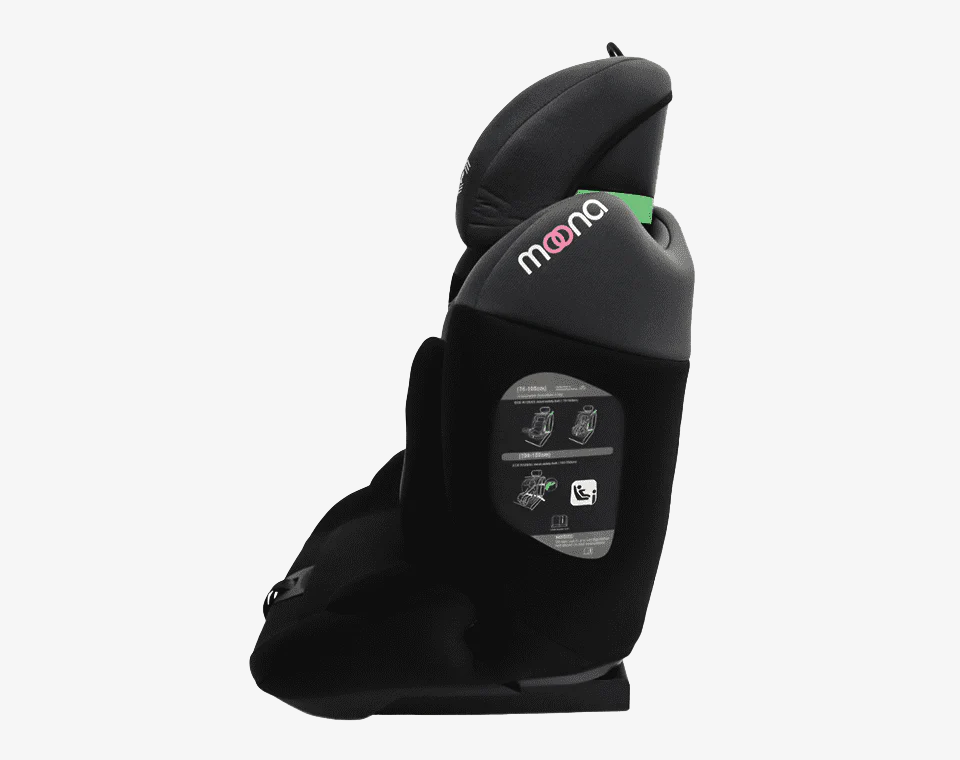 בוסטר גב רצועות I-size - שחור אפור