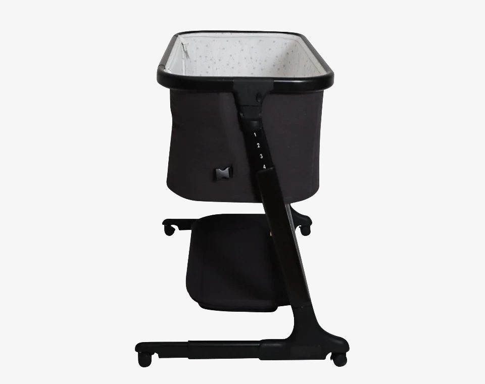 עריסה נצמדת ומתנדנדת Lola אפור כהה/ שחור