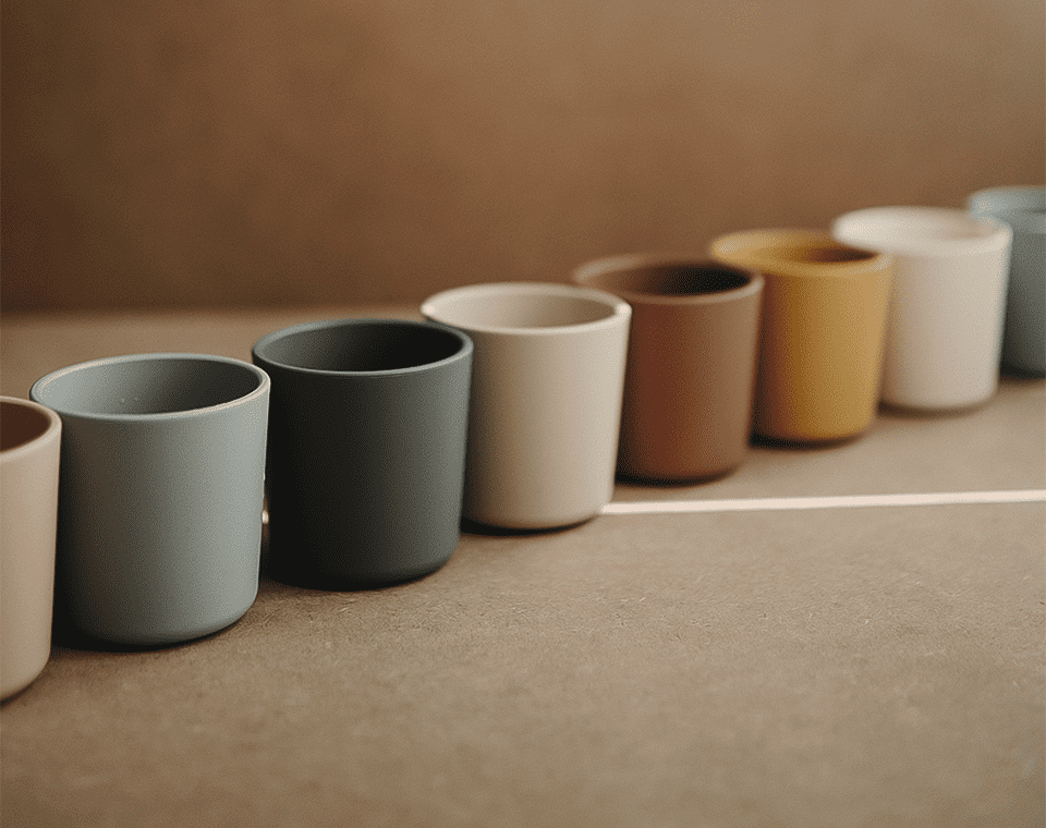 זוג כוסות פלסטיק Mustard