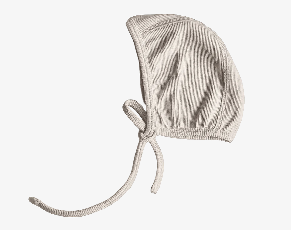 כובע ריב לתינוק עם קשירה Beige Melange