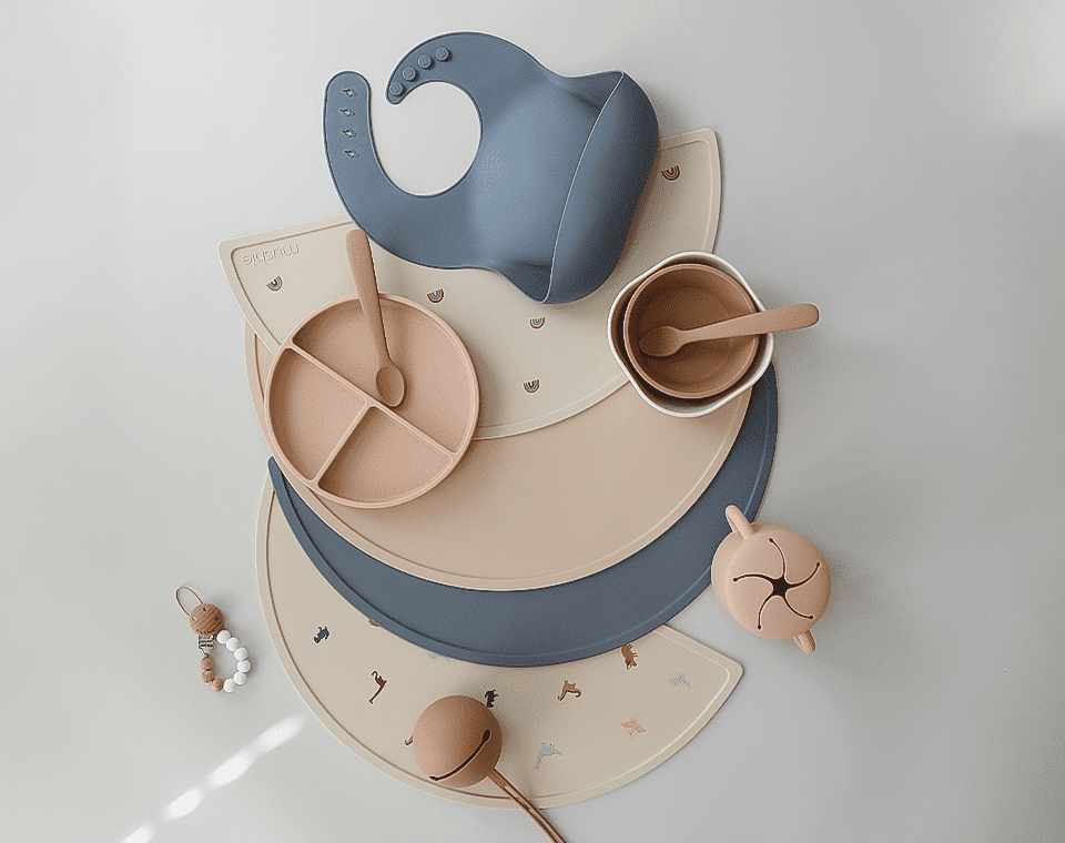 צלחת סיליקון מחולקת Blush