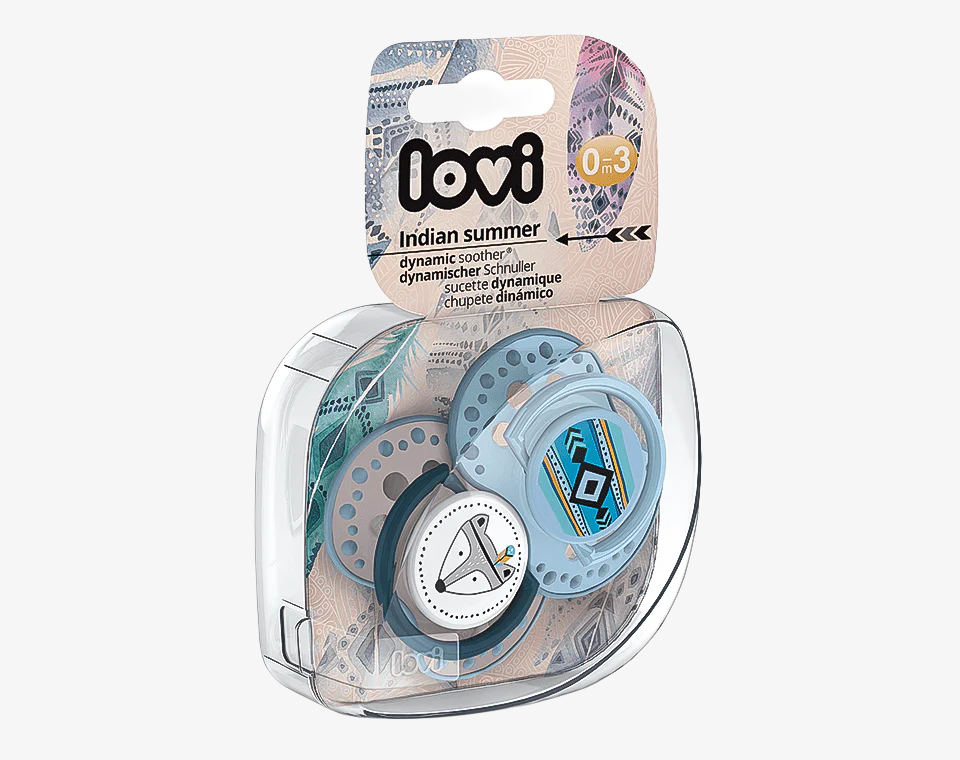 זוג מוצצי סיליקון מהדורת קיץ אינדיאני כחול לאבי Lovi