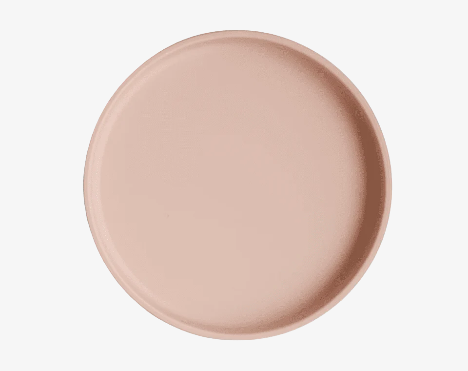 צלחת סיליקון ואקום קלאסית Blush