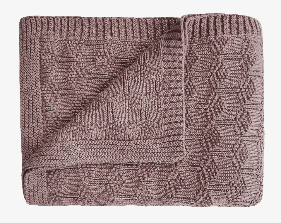 שמיכה סרוגה Honeycomb Desert Rose