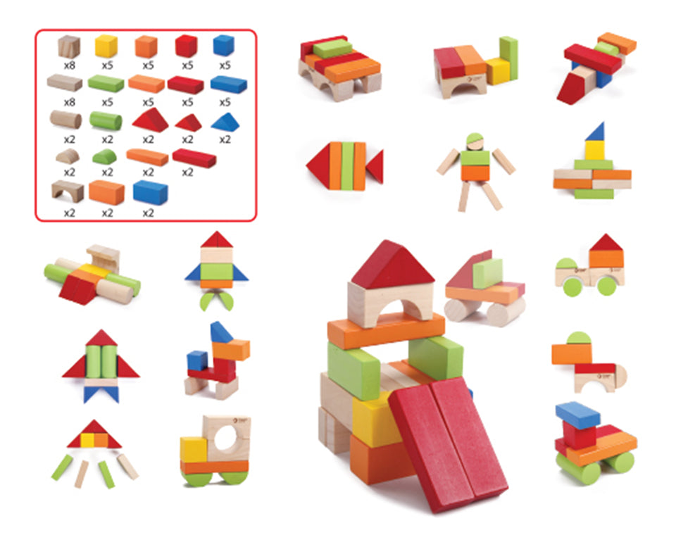 קוביות עץ 80 חלק'