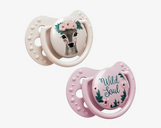 זוג מוצצי סיליקון מהדורת טבע פראי ורוד 0-2 לאבי Lovi