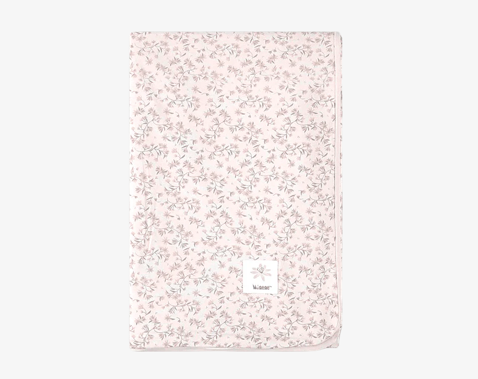 ציפה לשמיכת פוך ורוד מודפס Bloom & Grid