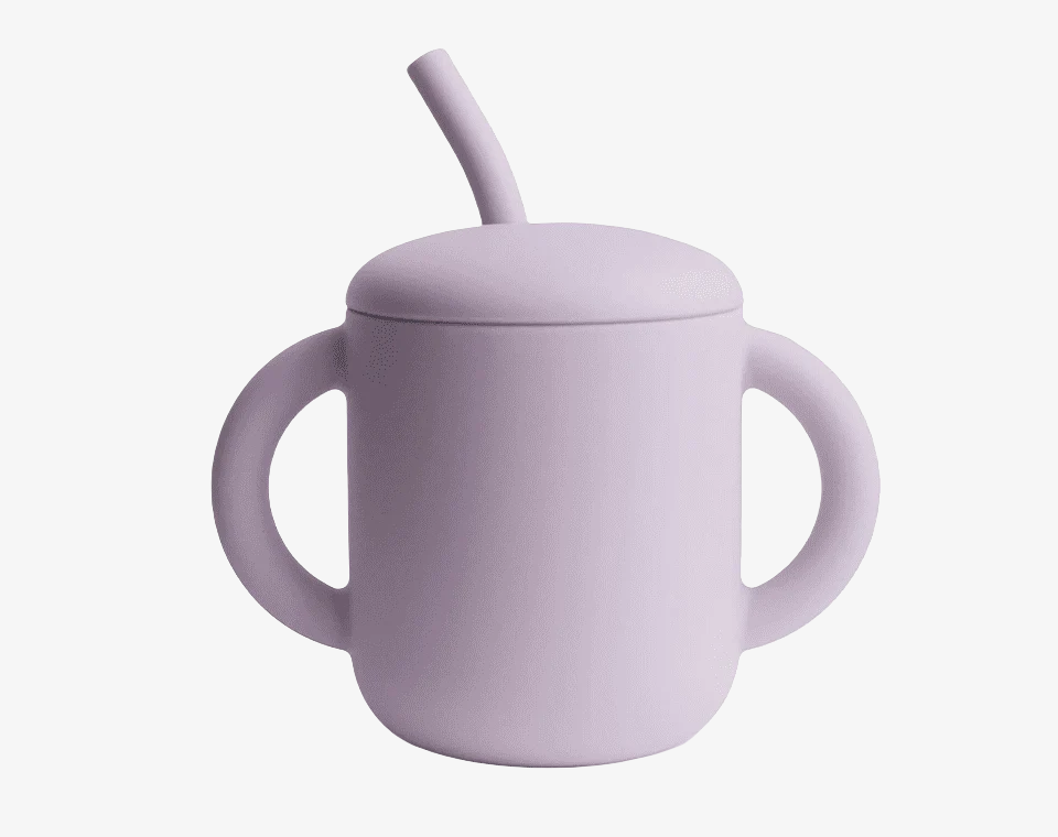כוס אימון סיליקון+ קשית Soft Lilac