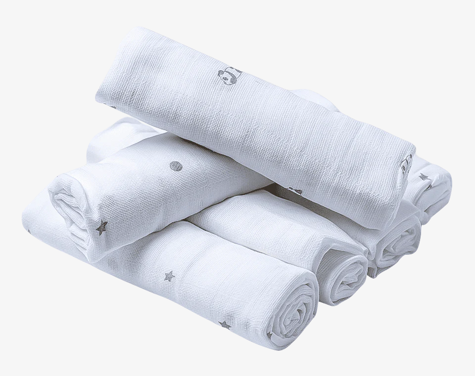 שישיית חיתולי טטרא מודפס- פנדה לבן