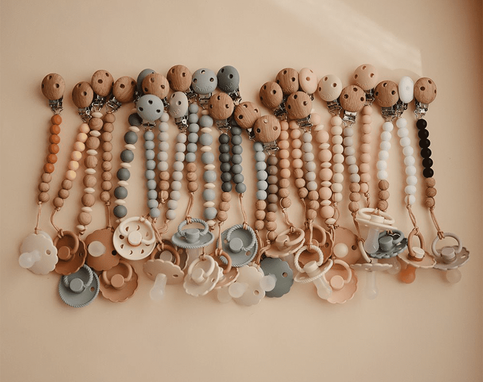 זוג מוצצים- DAISY- Rose Gold/Willow Size 1
