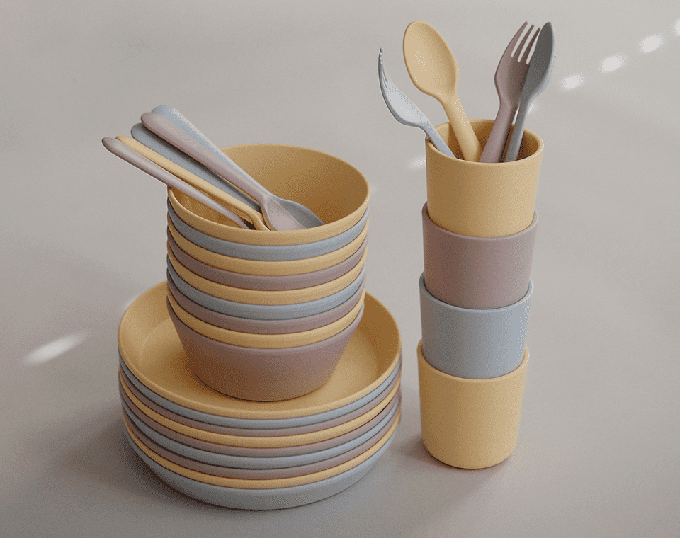 זוג צלחות עגולות Pale Daffodil