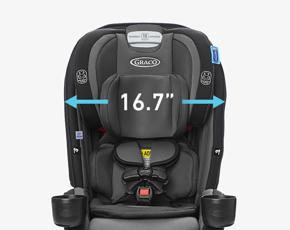 כיסא בטיחות משולב בוסטר SlimFit3 LX - אפור/שחור Stanford