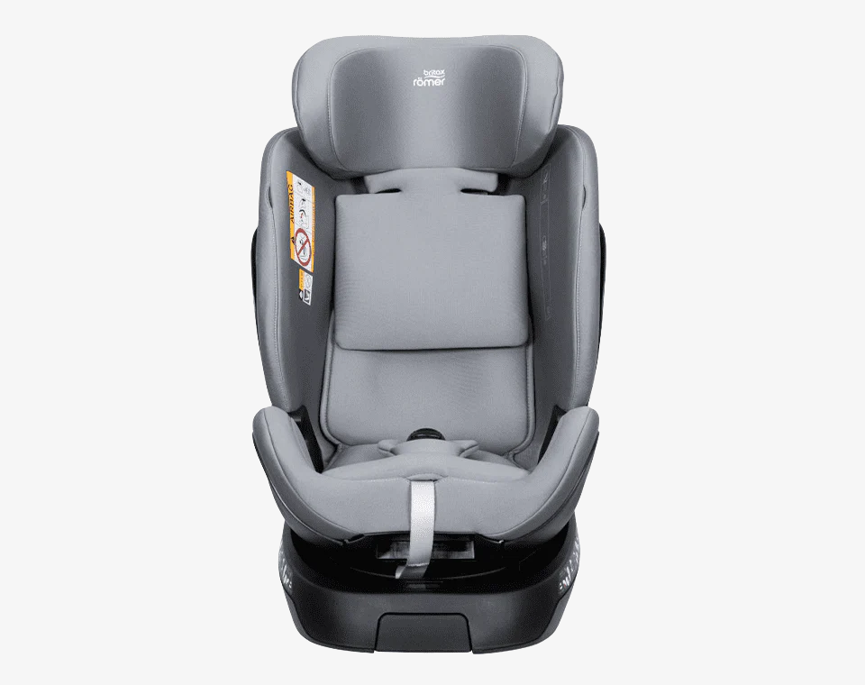 כיסא בטיחות מסתובב 360° משולב בוסטר עם גגון Swivel-Grow Max אפור