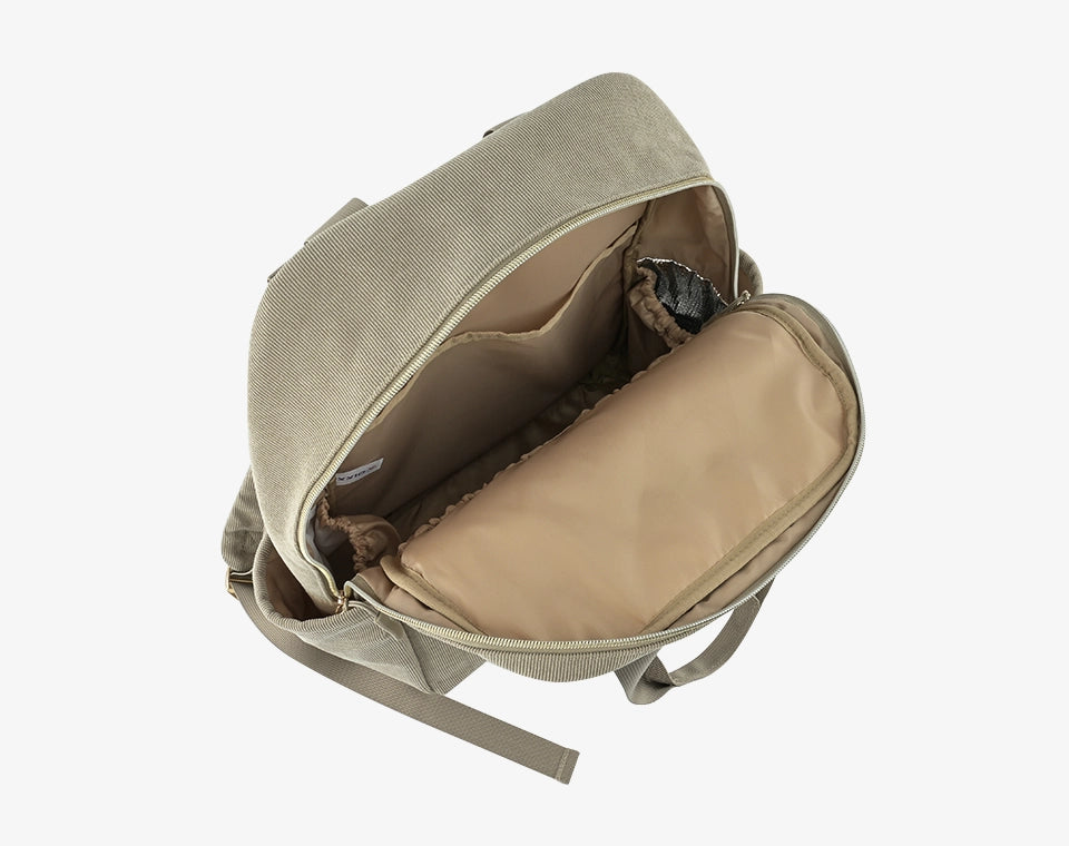 תיק החתלה מילה בז׳ כהה קורדרוי