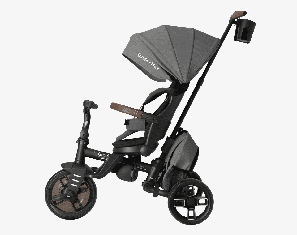 תלת אופן מתקפל מסתובב Comfo Max אפור בפרופיל