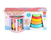 מארז מתנה מגדל טבעות + גלגל פעילות צורות