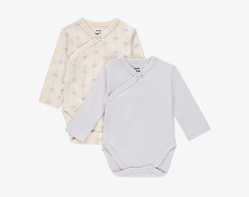 זוג בגדי גוף- שמנת מודפס