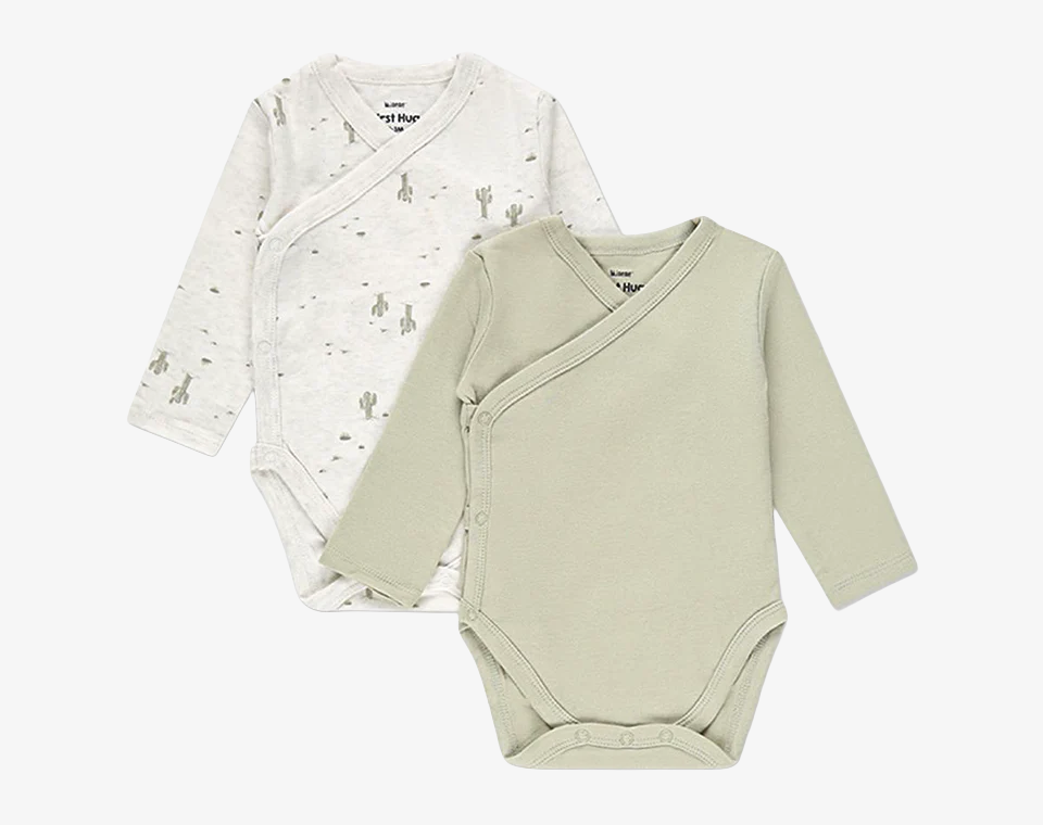 זוג בגדי גוף- שמנת מלאנז׳