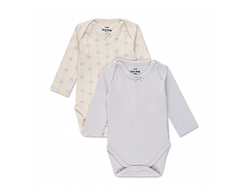 זוג בגדי גוף- שמנת מודפס