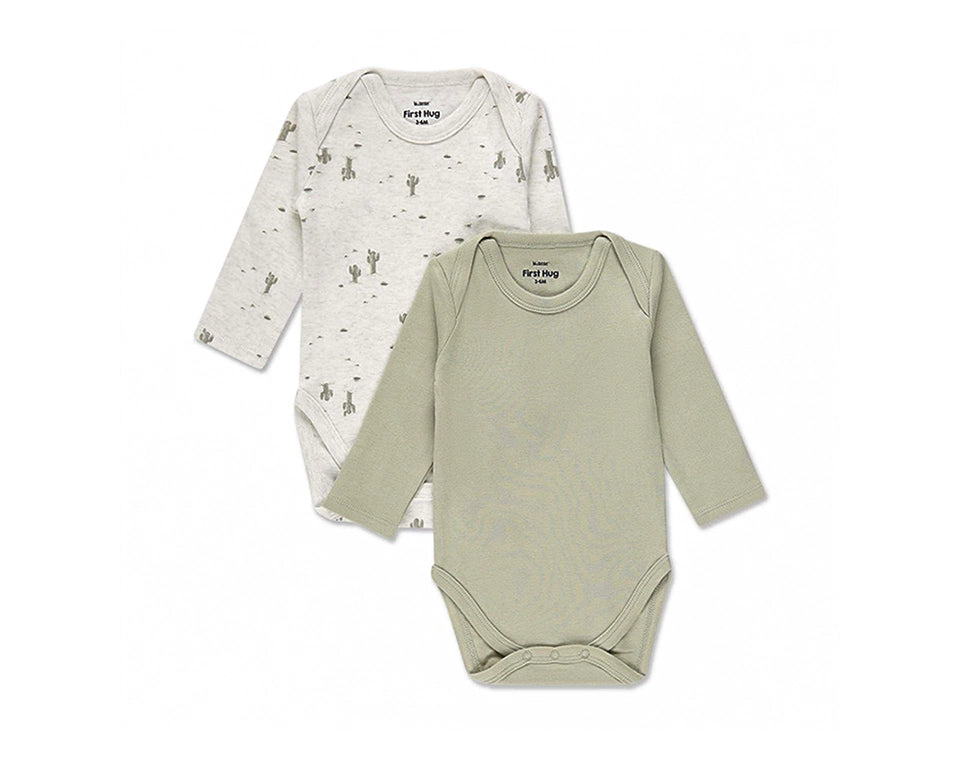 זוג בגדי גוף- שמנת מלאנז׳