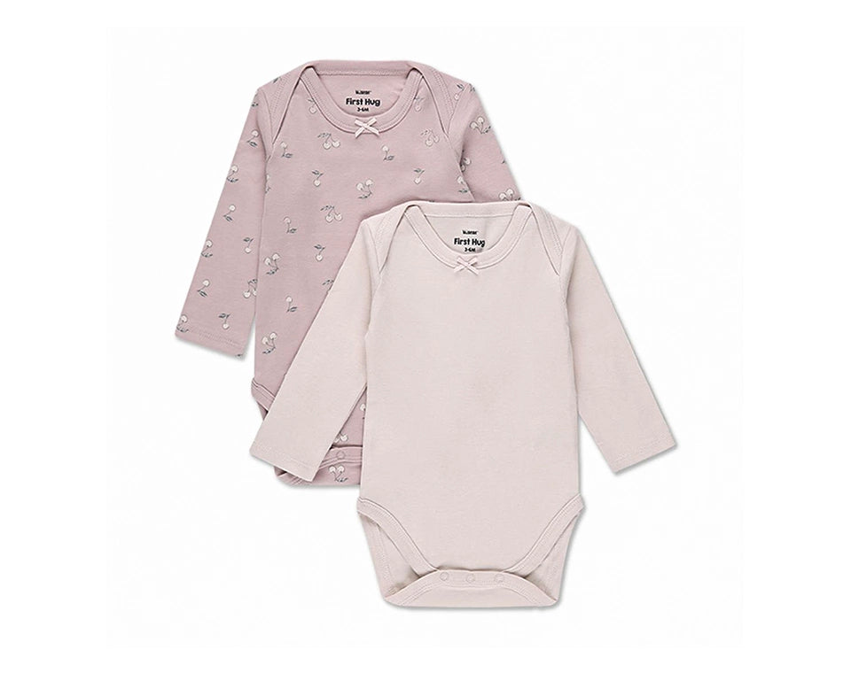 זוג בגדי גוף- ורוד מודפס