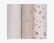 שלישיית חיתולי טריקו- ורוד פרחוני