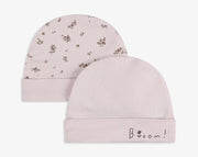 זוג כובעים ורוד פרחוני+ ורוד