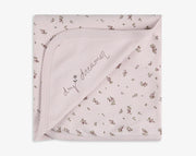 שמיכת אינטרלוק 2 שכבות- ורוד פרחוני