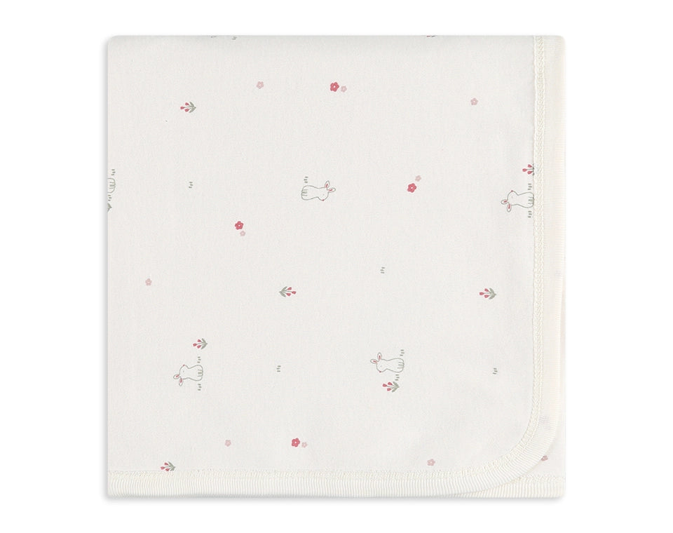 שמיכת אינטרלוק 2 שכבות- ארנבון ורוד