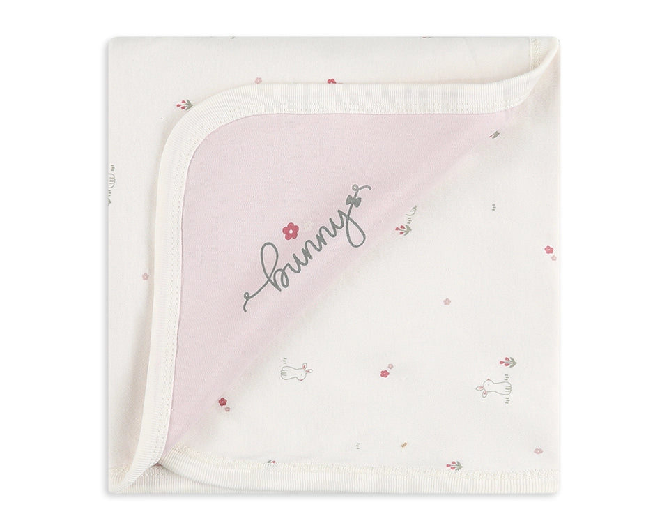 שמיכת אינטרלוק 2 שכבות- ארנבון ורוד