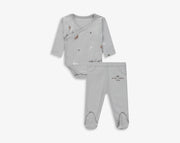 סט בגד גוף מעטפת+ רגלית ירוק דינו