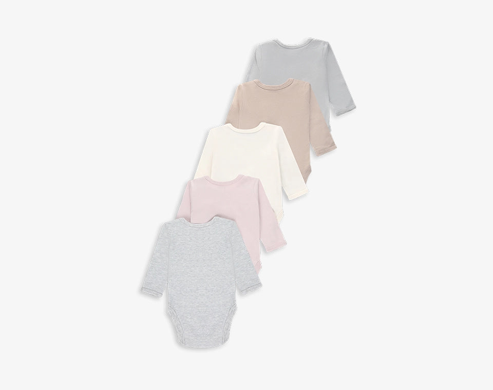 מארז 5 בגדי גוף צבעוני- ורוד