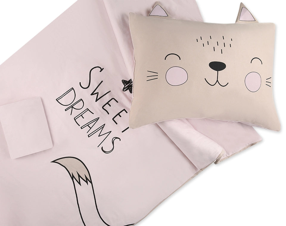 סט מצעים למיטת מעבר ורוד Sweet Dreams