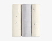 שלישיית חיתולי במבוק- שמנת פרחוני