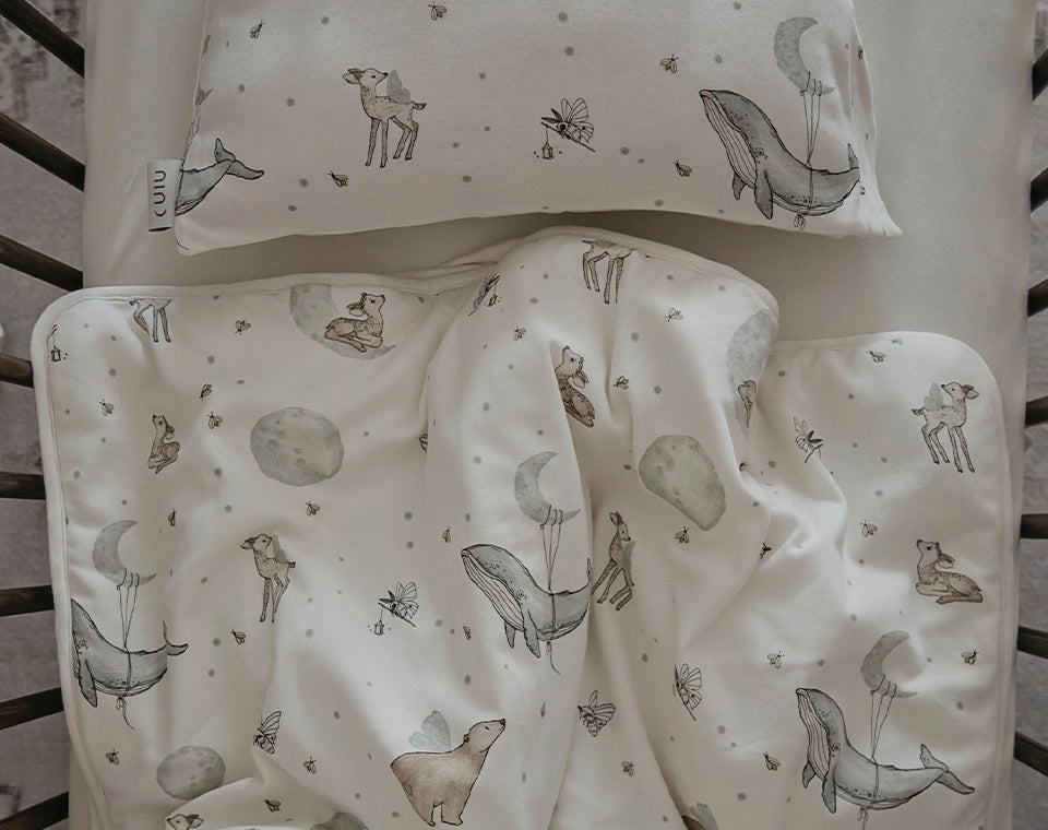 סט מצעים למיטת תינוק- ליל כוכבים