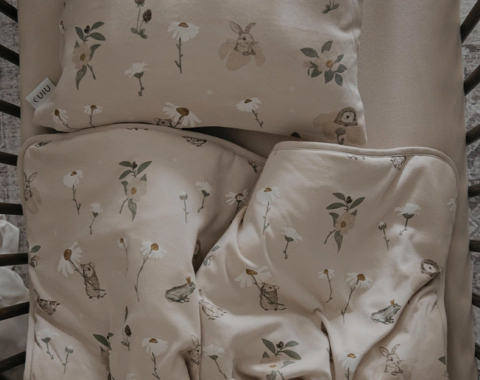 סט מצעים למיטת תינוק- גינת בר
