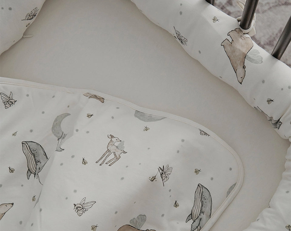 סט מצעים לעריסה- ליל כוכבים