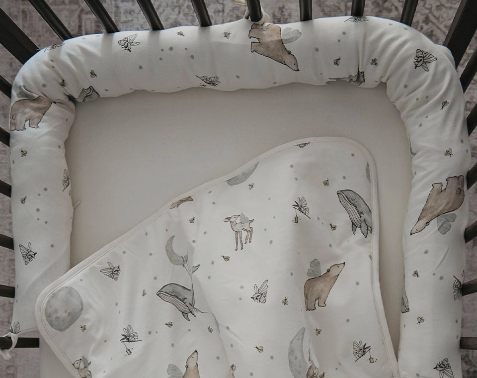 סט מצעים לעריסה- ליל כוכבים