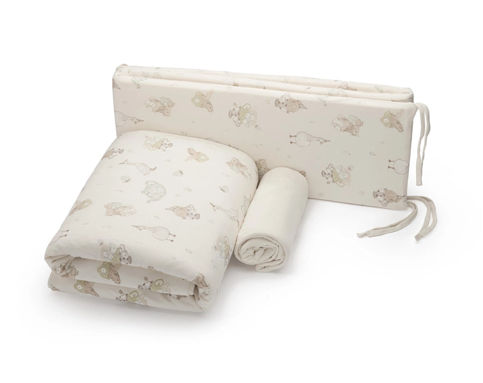 סט מצעים למיטת תינוק- מסיבת תה