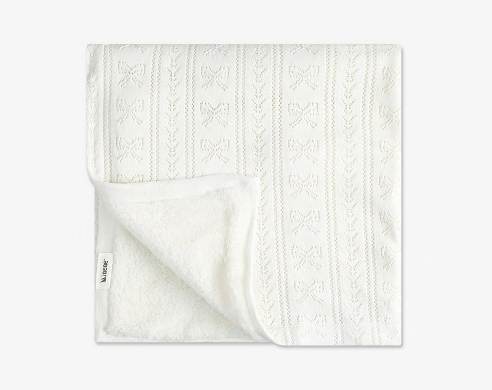 שמיכת סריג פויינטל עם פרווה