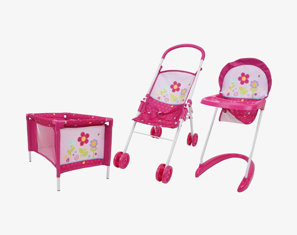סט אביזרים לבובות- 3 חלקים
