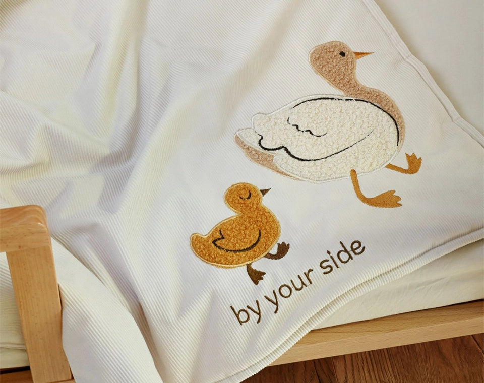 סט מצעים לעריסה עם נחשוש קלוע קורדורוי Little chick