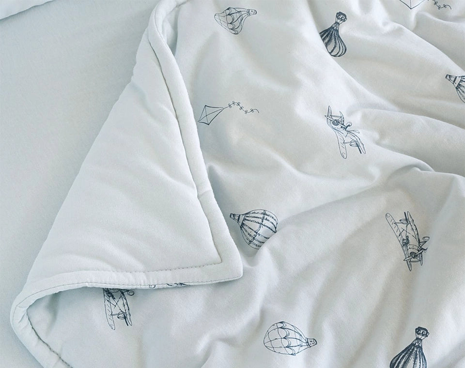 סט מצעים לעריסה עם נחשוש Hot air balloon