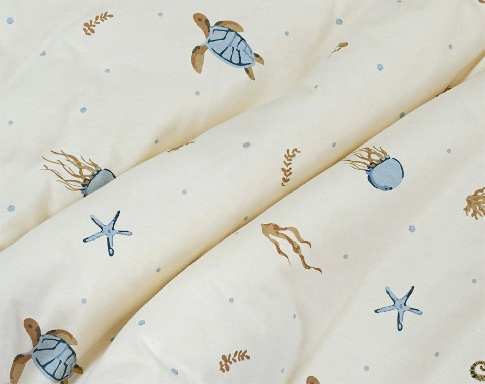 סט מצעים למיטת מעבר Sea life