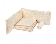 סט מצעים למיטת תינוק מאזלין ארנב בז׳