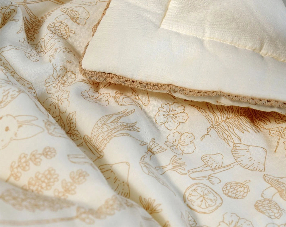 סט מצעים למיטת תינוק מאזלין ארנב בז׳