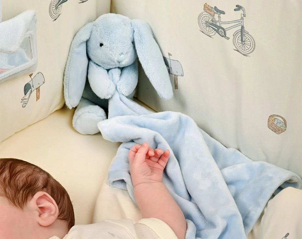 שמיכי קטיפה בובת ארנב תכלת