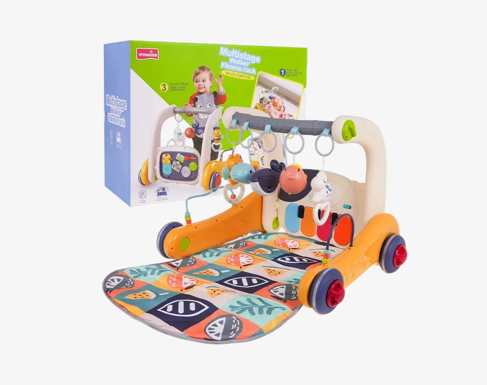 הליכון ואוניברסיטה משולב 3 ב־1 צהוב